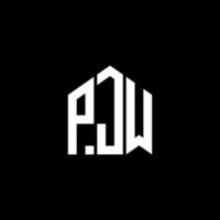 création de logo de lettre pjw sur fond noir. concept de logo de lettre initiales créatives pjw. conception de lettre pjw. vecteur