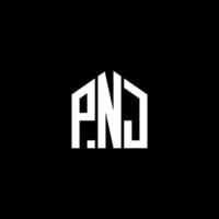 pnj lettre design.pnj lettre logo design sur fond noir. concept de logo de lettre initiales créatives pnj. pnj lettre design.pnj lettre logo design sur fond noir. p vecteur