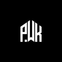 création de logo de lettre pwk sur fond noir. concept de logo de lettre initiales créatives pwk. conception de lettre pwk. vecteur