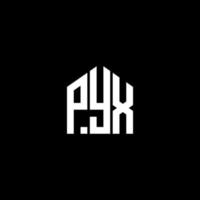 conception de lettre pyx. création de logo de lettre pyx sur fond noir. concept de logo de lettre initiales créatives pyx. conception de lettre pyx. création de logo de lettre pyx sur fond noir. p vecteur