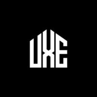création de logo de lettre uxe sur fond noir. concept de logo de lettre initiales créatives uxe. conception de lettre uxe. vecteur