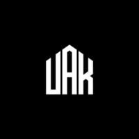 création de logo de lettre uak sur fond noir. concept de logo de lettre initiales créatives uak. conception de lettre uak. vecteur