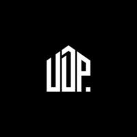 création de logo de lettre udp sur fond noir. concept de logo de lettre initiales créatives udp. conception de lettre udp. vecteur