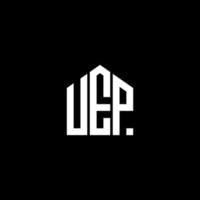 création de logo de lettre uep sur fond noir. concept de logo de lettre initiales créatives uep. conception de lettre uep. vecteur