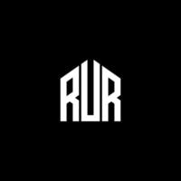 création de logo de lettre rur sur fond noir. concept de logo de lettre initiales créatives rur. conception de lettre rur. vecteur