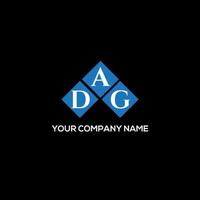 création de logo de lettre dag sur fond noir. concept de logo de lettre initiales créatives dag. conception de lettre dag. vecteur