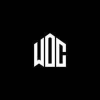 création de logo de lettre woc sur fond noir. concept de logo de lettre initiales créatives woc. conception de lettre woc. vecteur