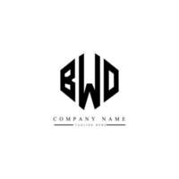 création de logo de lettre bwo avec forme de polygone. création de logo en forme de polygone et de cube bwo. modèle de logo vectoriel bwo hexagone couleurs blanches et noires. monogramme bwo, logo d'entreprise et immobilier.