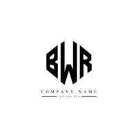 création de logo de lettre bwr avec forme de polygone. création de logo en forme de polygone et de cube bwr. modèle de logo vectoriel hexagone bwr couleurs blanches et noires. monogramme bwr, logo d'entreprise et immobilier.