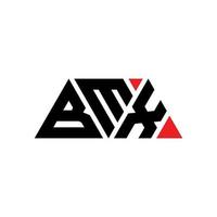 création de logo de lettre triangle bmx avec forme de triangle. monogramme de conception de logo triangle bmx. modèle de logo vectoriel triangle bmx avec couleur rouge. logo triangulaire bmx logo simple, élégant et luxueux. bmx