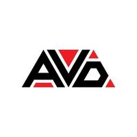 création de logo de lettre triangle avd avec forme de triangle. monogramme de conception de logo triangle avd. modèle de logo vectoriel triangle avd avec couleur rouge. avd logo triangulaire logo simple, élégant et luxueux. avd