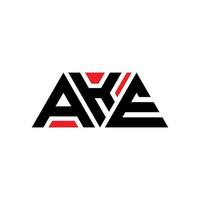 création de logo de lettre triangle ake avec forme de triangle. monogramme de conception de logo triangle ake. modèle de logo vectoriel triangle ake avec couleur rouge. ake logo triangulaire logo simple, élégant et luxueux. ake