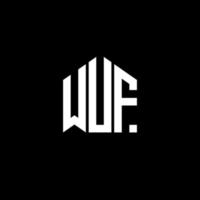 création de logo de lettre wuf sur fond noir. concept de logo de lettre initiales créatives wuf. conception de lettre wuf. vecteur