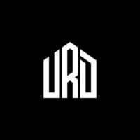 création de logo de lettre urd sur fond noir. concept de logo de lettre initiales créatives urd. conception de lettre urd. vecteur