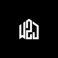création de logo de lettre wzj sur fond noir. concept de logo de lettre initiales créatives wzj. conception de lettre wzj. vecteur