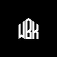 création de logo de lettre wbk sur fond noir. concept de logo de lettre initiales créatives wbk. conception de lettre wbk. vecteur