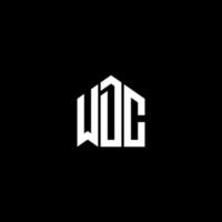 création de logo de lettre wdc sur fond noir. wdc creative initiales lettre logo concept. conception de lettre wdc. vecteur
