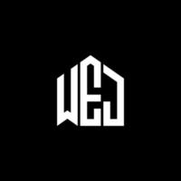 création de logo de lettre wej sur fond noir. wej concept de logo de lettre initiales créatives. conception de lettre wej. vecteur