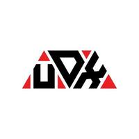 création de logo de lettre triangle udx avec forme de triangle. monogramme de conception de logo triangle udx. modèle de logo vectoriel triangle udx avec couleur rouge. logo triangulaire udx logo simple, élégant et luxueux. udx