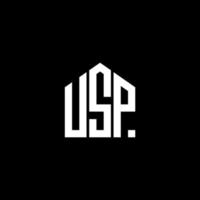 concept de logo de lettre initiales créatives usp. conception de lettre usp. création de logo de lettre usp sur fond noir. concept de logo de lettre initiales créatives usp. conception de lettre usp. vecteur