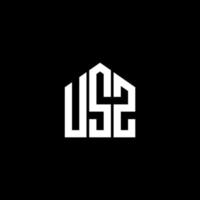 création de logo de lettre usz sur fond noir. concept de logo de lettre initiales créatives usz. conception de lettre usz. vecteur
