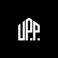création de logo de lettre upp sur fond noir. concept de logo de lettre initiales créatives upp. conception de lettre upp. vecteur