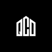 conception de lettre qco. création de logo de lettre qco sur fond noir. concept de logo de lettre initiales créatives qco. conception de lettre qco. création de logo de lettre qco sur fond noir. q vecteur