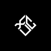 création de logo de lettre xcu sur fond noir. concept de logo de lettre initiales créatives xcu. conception de lettre xcu. vecteur