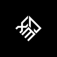 création de logo de lettre xjm sur fond noir. concept de logo de lettre initiales créatives xjm. conception de lettre xjm. vecteur