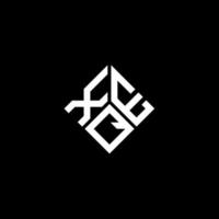 concept de logo de lettre initiales créatives xeq. conception de lettre xeq. création de logo de lettre xeq sur fond noir. concept de logo de lettre initiales créatives xeq. conception de lettre xeq. vecteur