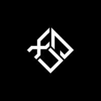 création de logo de lettre xju sur fond noir. concept de logo de lettre initiales créatives xju. conception de lettre xju. vecteur