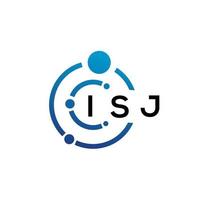 création de logo de technologie de lettre isj sur fond blanc. isj initiales créatives lettre il concept de logo. conception de lettre isj. vecteur