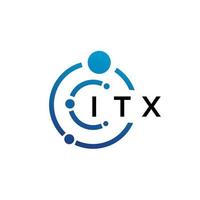 création de logo de technologie de lettre itx sur fond blanc. itx initiales créatives lettre it logo concept. conception de lettre itx. vecteur
