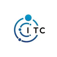 création de logo de technologie de lettre itc sur fond blanc. itc initiales créatives lettre it logo concept. conception de lettre itc. vecteur