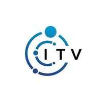 création de logo de technologie de lettre itv sur fond blanc. itv creative initiales lettre it logo concept. conception de lettre itv. vecteur