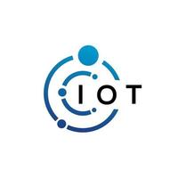 création de logo de technologie de lettre iot sur fond blanc. iot initiales créatives lettre il concept de logo. conception de lettre iot. vecteur