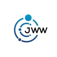création de logo de technologie de lettre jww sur fond blanc. jww initiales créatives lettre il logo concept. conception de lettre jww. vecteur
