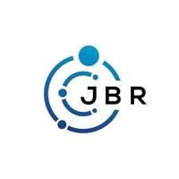 création de logo de technologie de lettre jbr sur fond blanc. jbr creative initiales lettre il concept de logo. conception de lettre jbr. vecteur