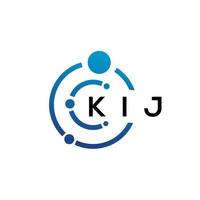 création de logo de technologie de lettre kij sur fond blanc. kij initiales créatives lettre il logo concept. conception de lettre kij. vecteur