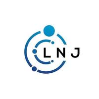 création de logo de technologie de lettre lnj sur fond blanc. lnj initiales créatives lettre il logo concept. conception de lettre lnj. vecteur