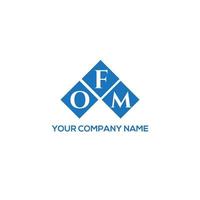 création de logo de lettre ofm sur fond blanc. concept de logo lettre initiales créatives ofm. conception de lettre ofm. vecteur
