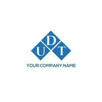 création de logo de lettre udt sur fond blanc. concept de logo de lettre initiales créatives udt. conception de lettre udt. vecteur