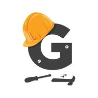 logo de construction initial g vecteur