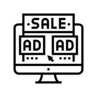 illustration vectorielle d'icône de ligne de promotion des ventes vecteur