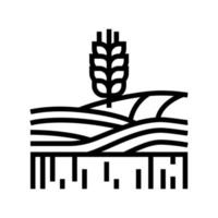 illustration vectorielle de l'icône de la ligne de champ de croissance du blé vecteur
