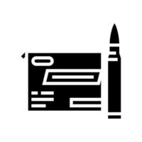 illustration vectorielle d'icône de glyphe de munitions de fusil à percussion centrale vecteur