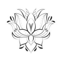 conception de tatouage floral pour impression vecteur