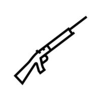 fusil de chasse, arme, ligne, icône, vecteur, illustration vecteur