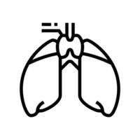 illustration vectorielle de l'icône de la ligne d'endocrinologie du thymus vecteur