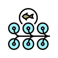 illustration vectorielle d'icône de couleur de saumon d'élevage vecteur